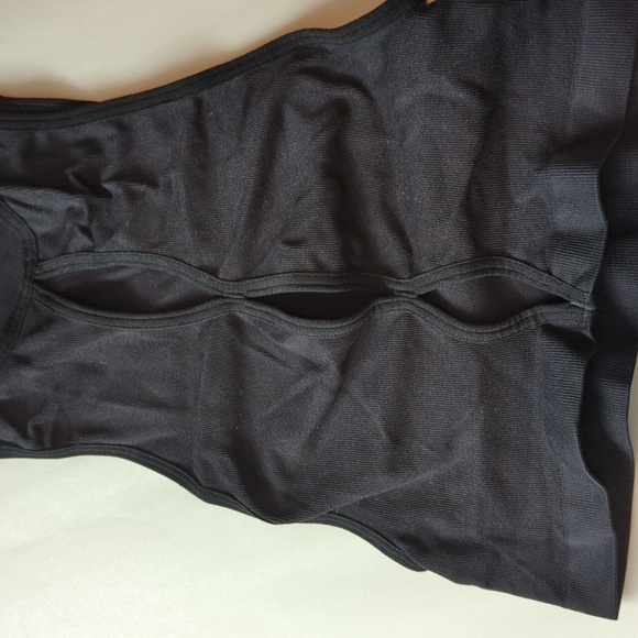 Out From Under Urban Outfitters Black Crop Tank Top Peek A Boo XS/S High Neck - Picture 2 of 6